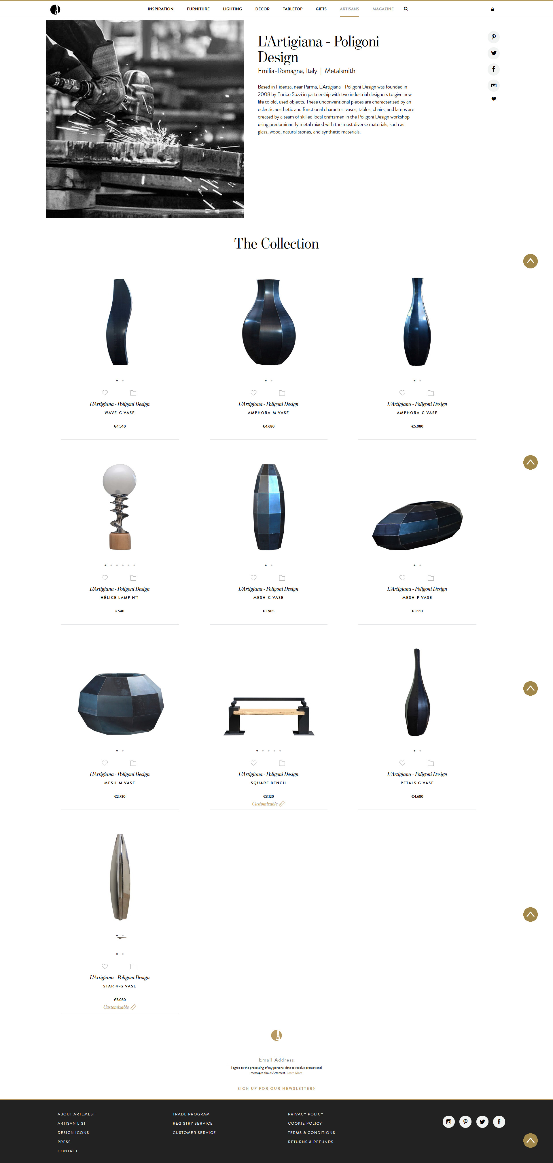 pagina di poligoni design su artemest